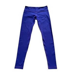 Lululemon Wunder Under Mid Rise Womens Size 8 Blue Purple Athletic Yoga Leggings